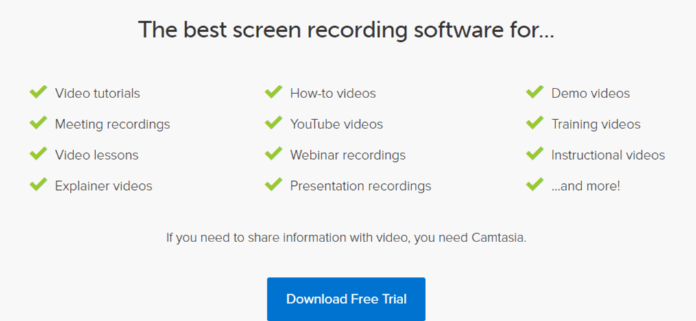 Camtasia Features